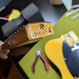 1975 Fender Telecaster - neck pocket date stamp angle view - Pauls Guitar Hideout