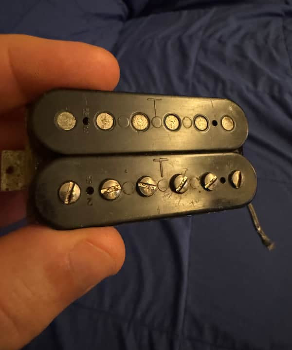 70s Gibson T Top Pickup - bobbins front with T stamp - Pauls Guitar Hideout