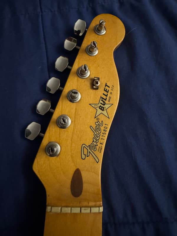 1981 Fender Bullet - headstock front with logo and serial - Pauls Guitar Hideout