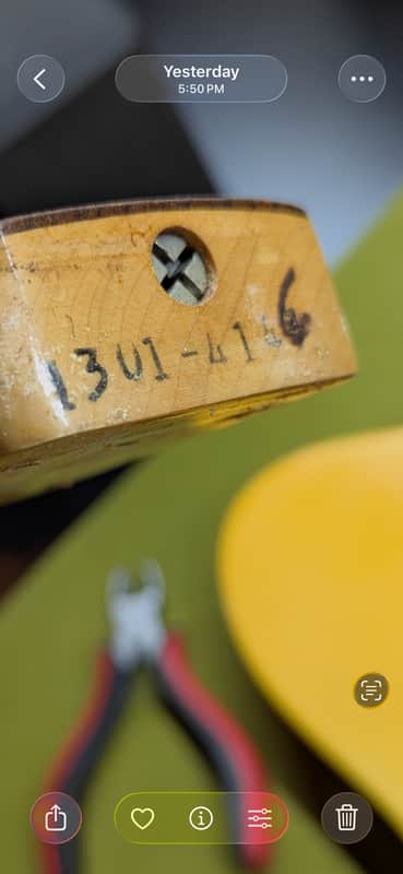 1975 Fender Telecaster - neck pocket date stamp close-up - Pauls Guitar Hideout