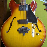 1967 Gibson EB-2 - body front with f-holes and pickup - Pauls Guitar Hideout