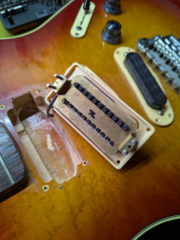 1983-1984 Ibanez RS505-CS Roadstar II Deluxe - neck humbucker lifted from cavity - Pauls Guitar Hideout