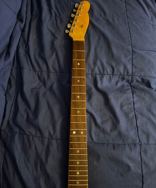 1972 Fender Mustang Neck Rosewood - full neck front view - Pauls Guitar Hideout