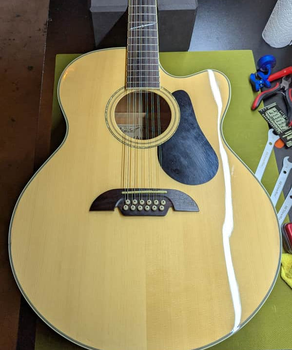 Alvarez AJ-60SC/12 - body front 12-string soundhole close-up - Pauls Guitar Hideout