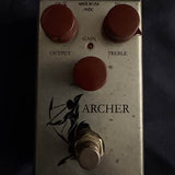 2010s J. Rockett Archer - top view with knobs and Archer artwork - Pauls Guitar Hideout