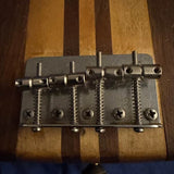 75-80 Kharma P Bass Walnut - bridge close-up - Pauls Guitar Hideout
