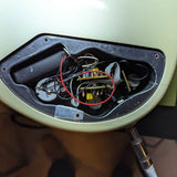1989 Fender Precision Bass Lyte MIJ - electronics cavity with wiring - Pauls Guitar Hideout