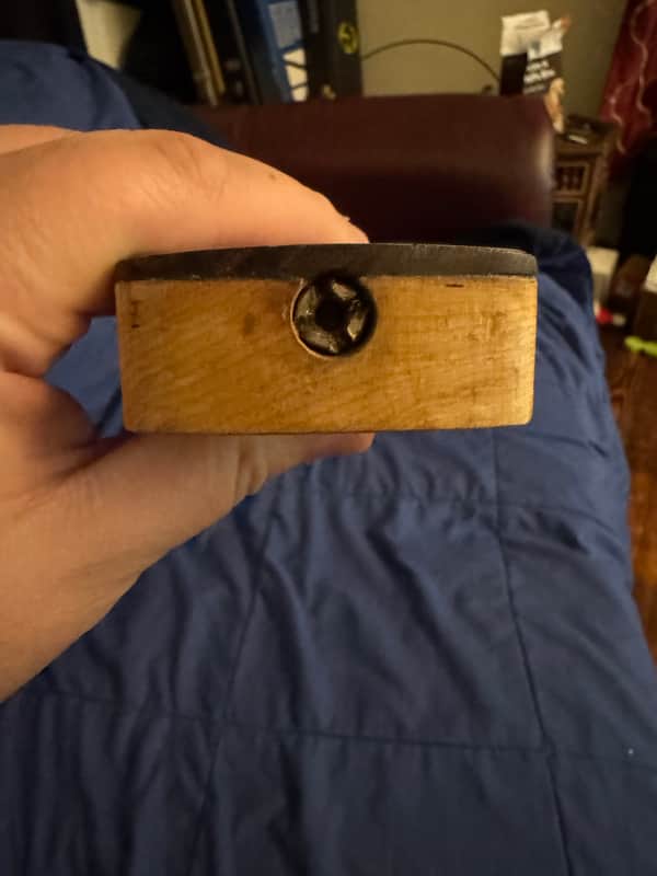 80s Phil Kubicki Bass Neck Rosewood - neck heel end with truss rod screw - Pauls Guitar Hideout