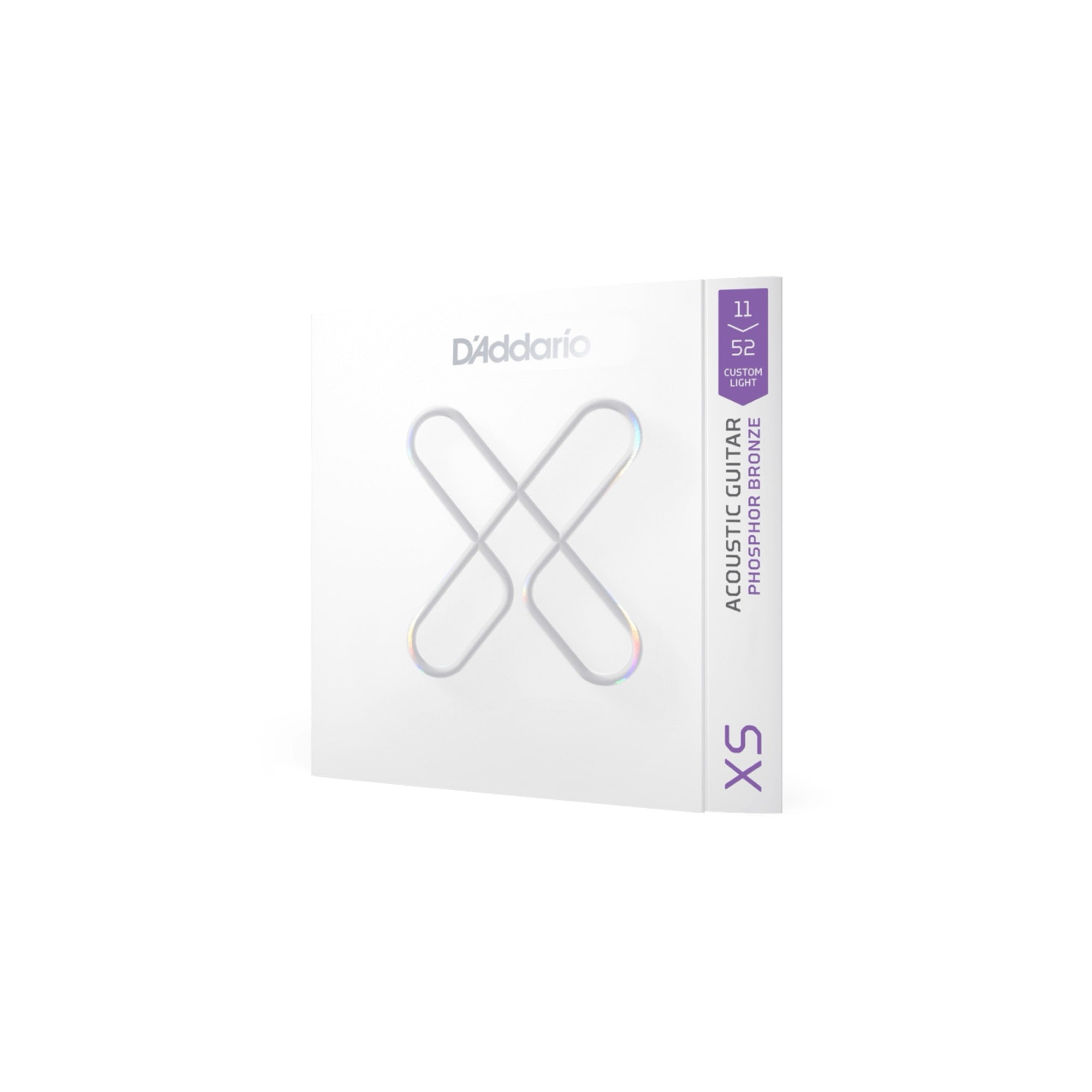 D'Addario XSAPB1152 XS coated phosphor bronze acoustic strings, custom light 11-52