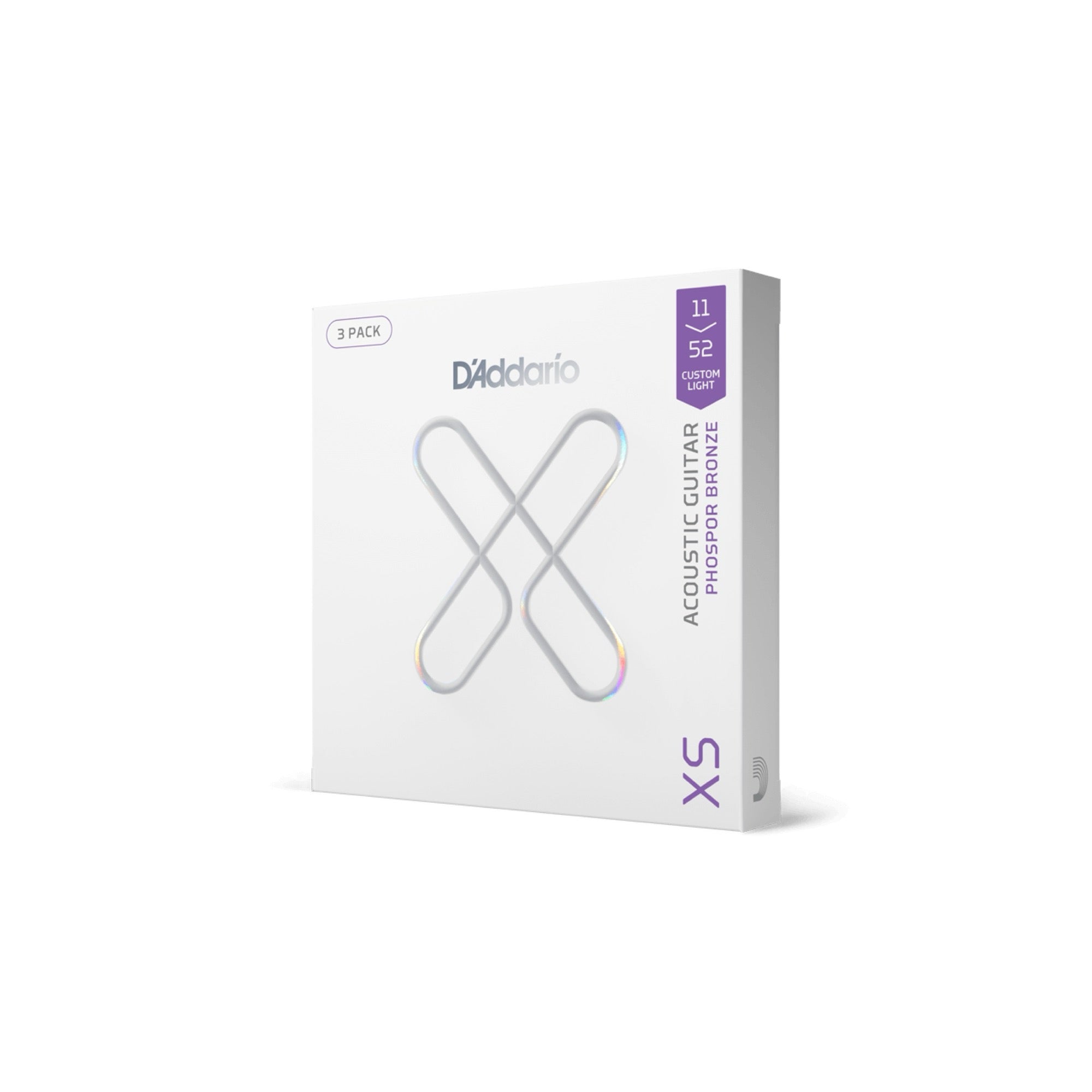 D'Addario XSAPB1152 XS acoustic set, package at an angle