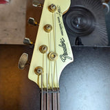 1989 Fender Precision Bass Lyte MIJ - headstock front with Fender logo - Pauls Guitar Hideout