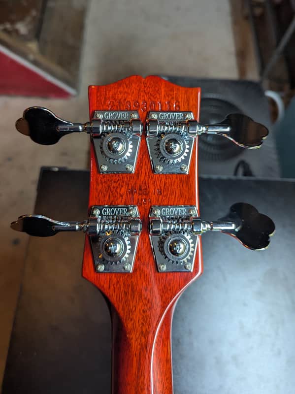 2019 Gibson SG Standard Bass - headstock back with Grover tuners - Pauls Guitar Hideout