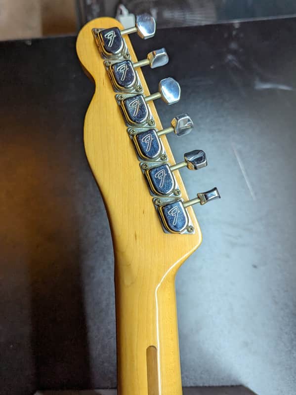 1975 Fender Telecaster - headstock back with Fender F tuners - Pauls Guitar Hideout