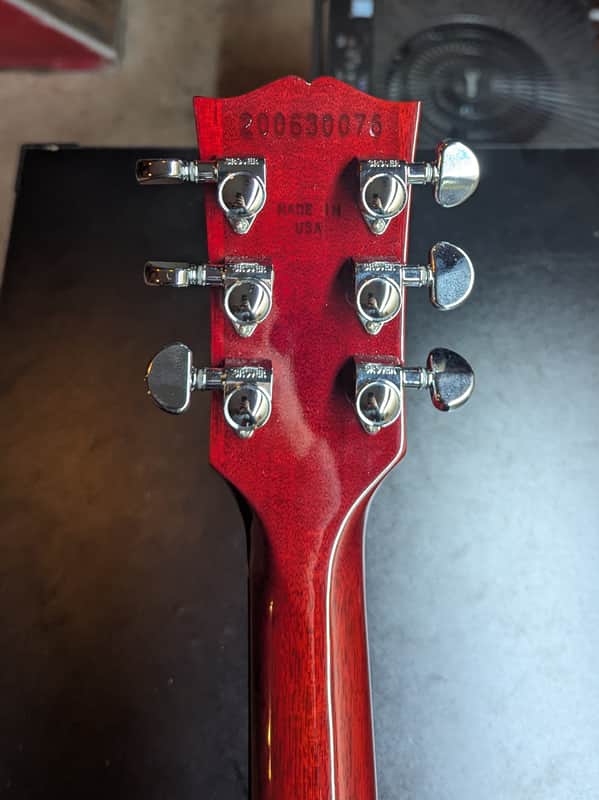 2019-2024 Gibson Les Paul Studio Wine Red - headstock back with serial - Pauls Guitar Hideout