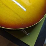 1967 Gibson EB-2 - lower bout edge wear close-up - Pauls Guitar Hideout