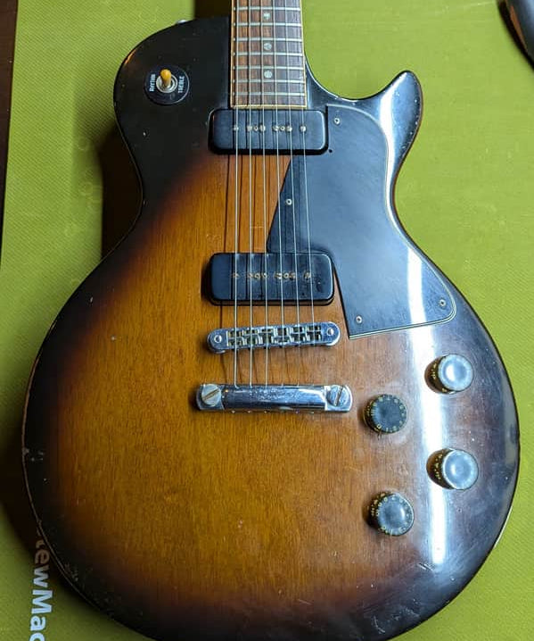 1977-1979 Gibson Les Paul Special 55 Reissue - body front pickups and controls close-up - Pauls Guitar Hideout