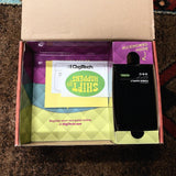 DigiTech MonoNeon Signature Whammy, neon orange and yellow: open box with the power supply box, the Shift Happens sticker and the paperwork
