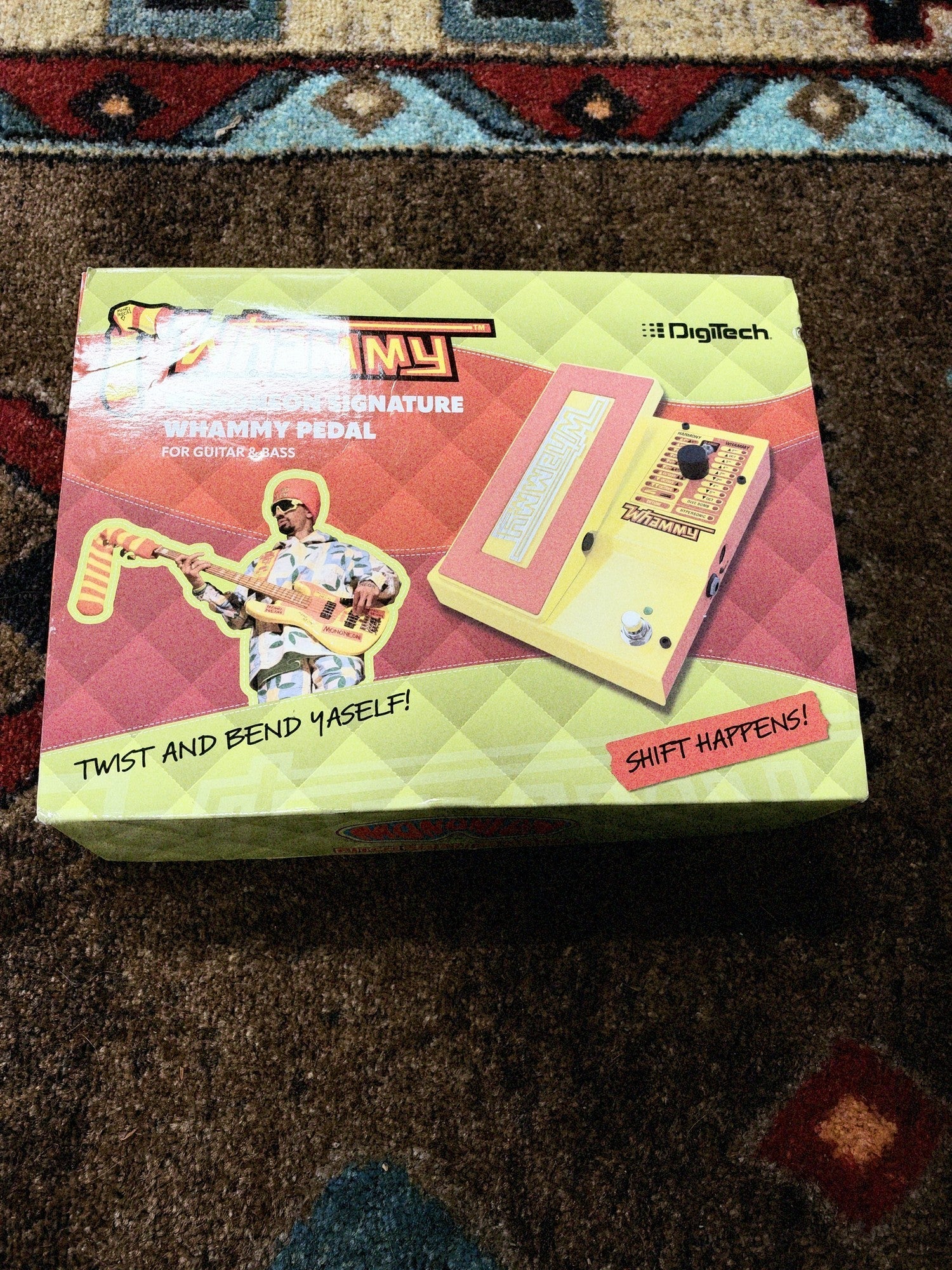 DigiTech MonoNeon Signature Whammy, neon orange and yellow: front of the box