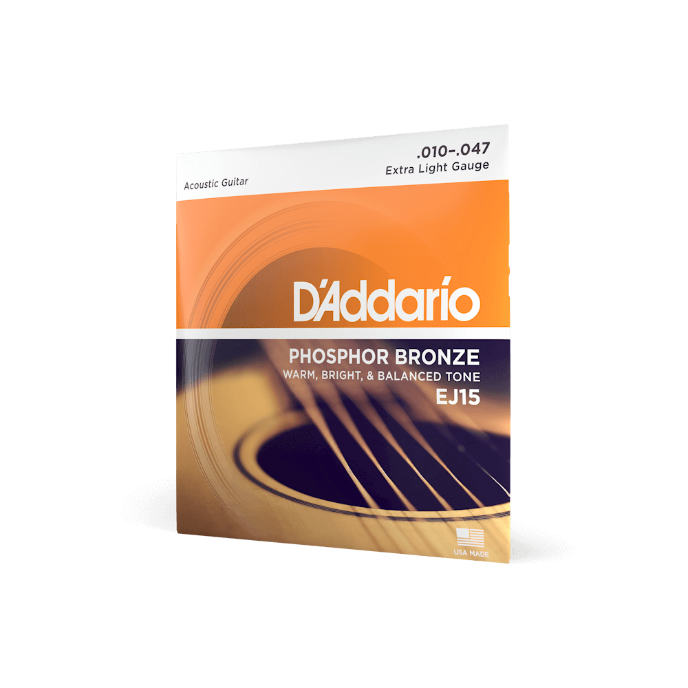 D'Addario EJ15 Phosphor Bronze Extra Light acoustic guitar strings