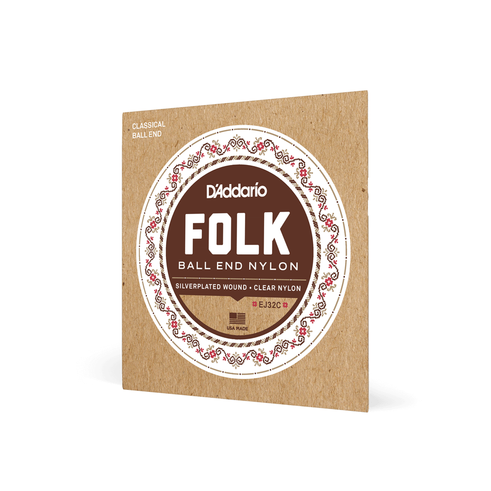 D'Addario EJ32C – Folk Nylon Guitar Strings, Clear/Silver Ball End, additional view