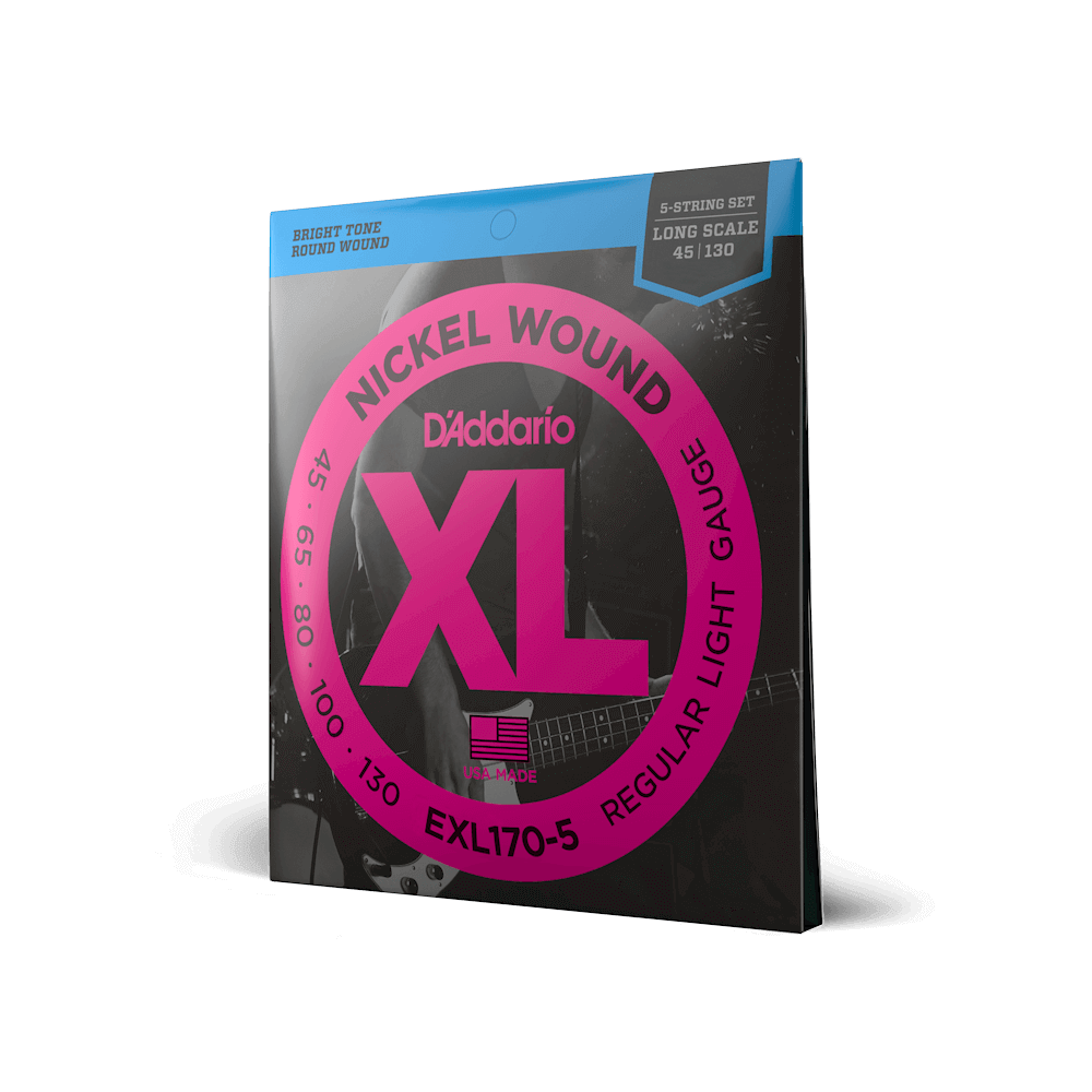 D'Addario EXL170-5 XL Nickel Wound 5-string bass guitar strings