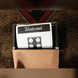 EarthQuaker Devices Westwood, seafoam green: the original box open with the paper manual inside