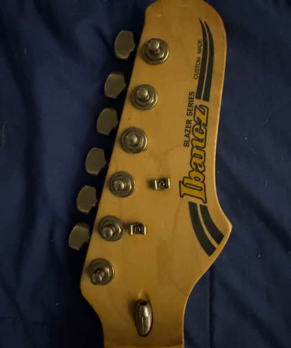 1980 Ibanez Blazer Maple - headstock front with logo - Pauls Guitar Hideout