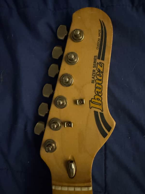 1980 Ibanez Blazer Maple - headstock front with logo - Pauls Guitar Hideout
