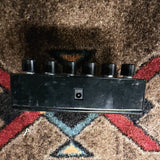 Electro-Harmonix Metal Muff with Top Boost, black: knob end with the 9-volt power jack