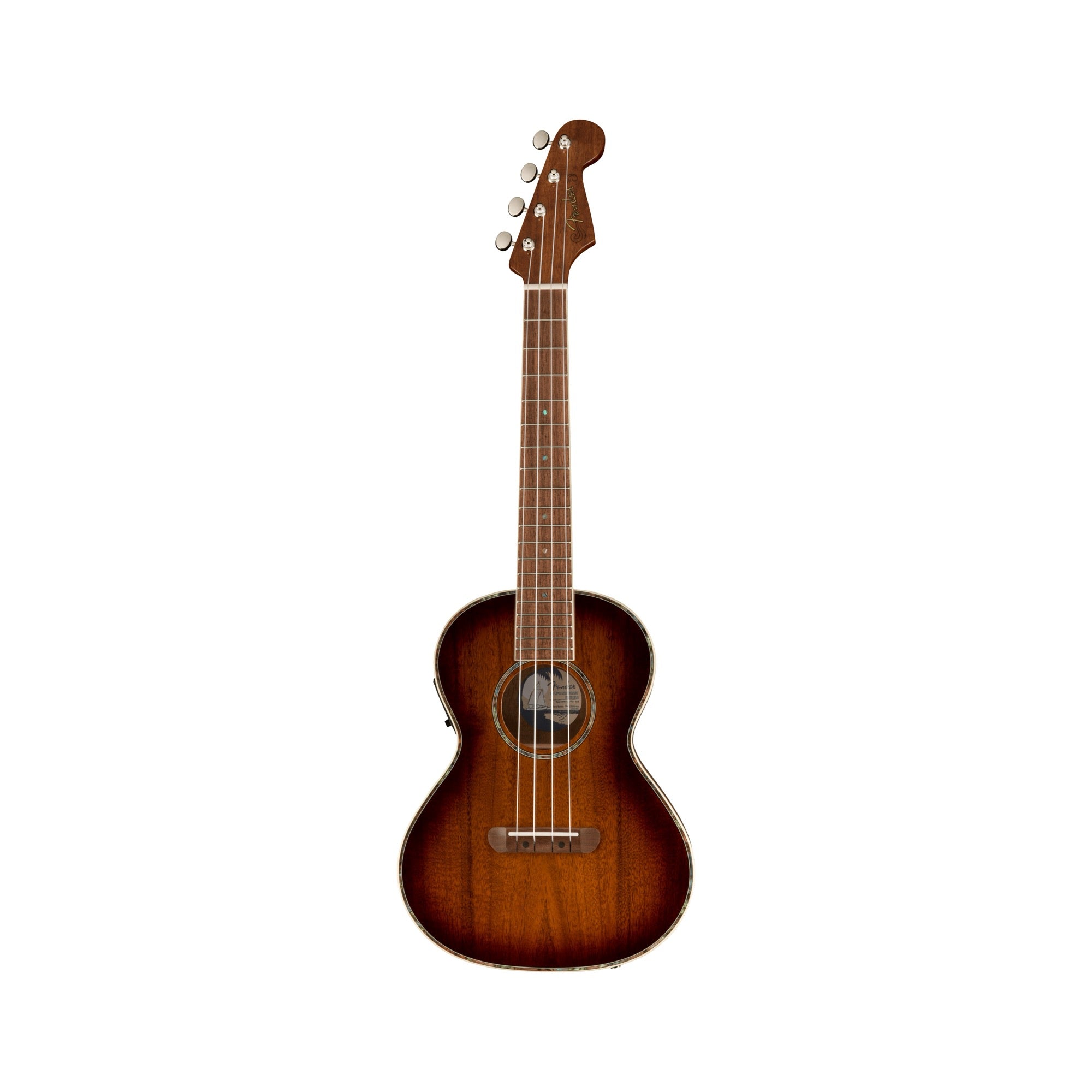 Fender Montecito Tenor Ukulele, Shaded Edge Burst: front view, full instrument
