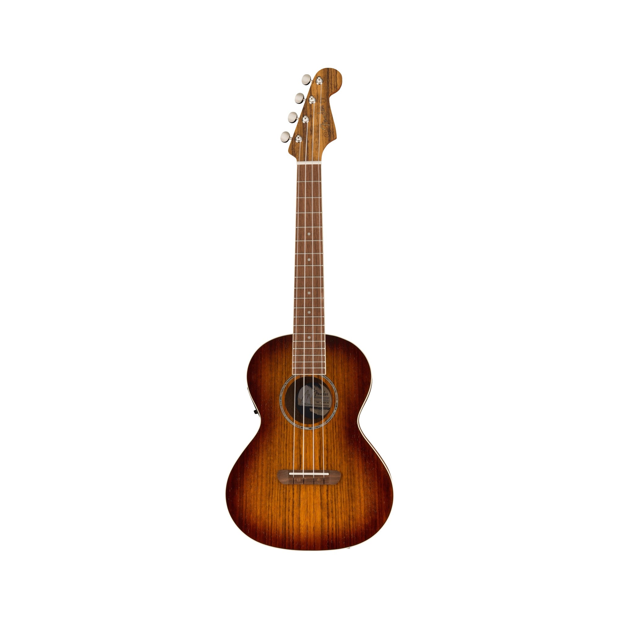 Fender Rincon Tenor Ukulele, Aged Cognac Burst: front view, full instrument