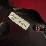 Late 70s Fender Lead Body Red - cavity serial number sticker - Pauls Guitar Hideout