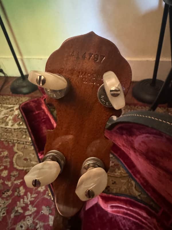 1974 Gibson Mastertone RB250 - headstock back with serial number - Pauls Guitar Hideout