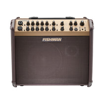 Fishman Loudbox Artist BT acoustic amplifier, front view showing both channel control panels and knobs