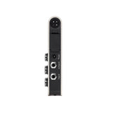 Fishman Platinum Stage EQ/DI preamp, jack side with the XLR D.I. output, 9V DC inlet, output and input jacks