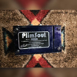 Fulltone PlimSoul, dark blue and silver: bottom label reading PlimSoul, serial 09262, Fulltone Musical Products, Culver City, Hand-Built in the USA