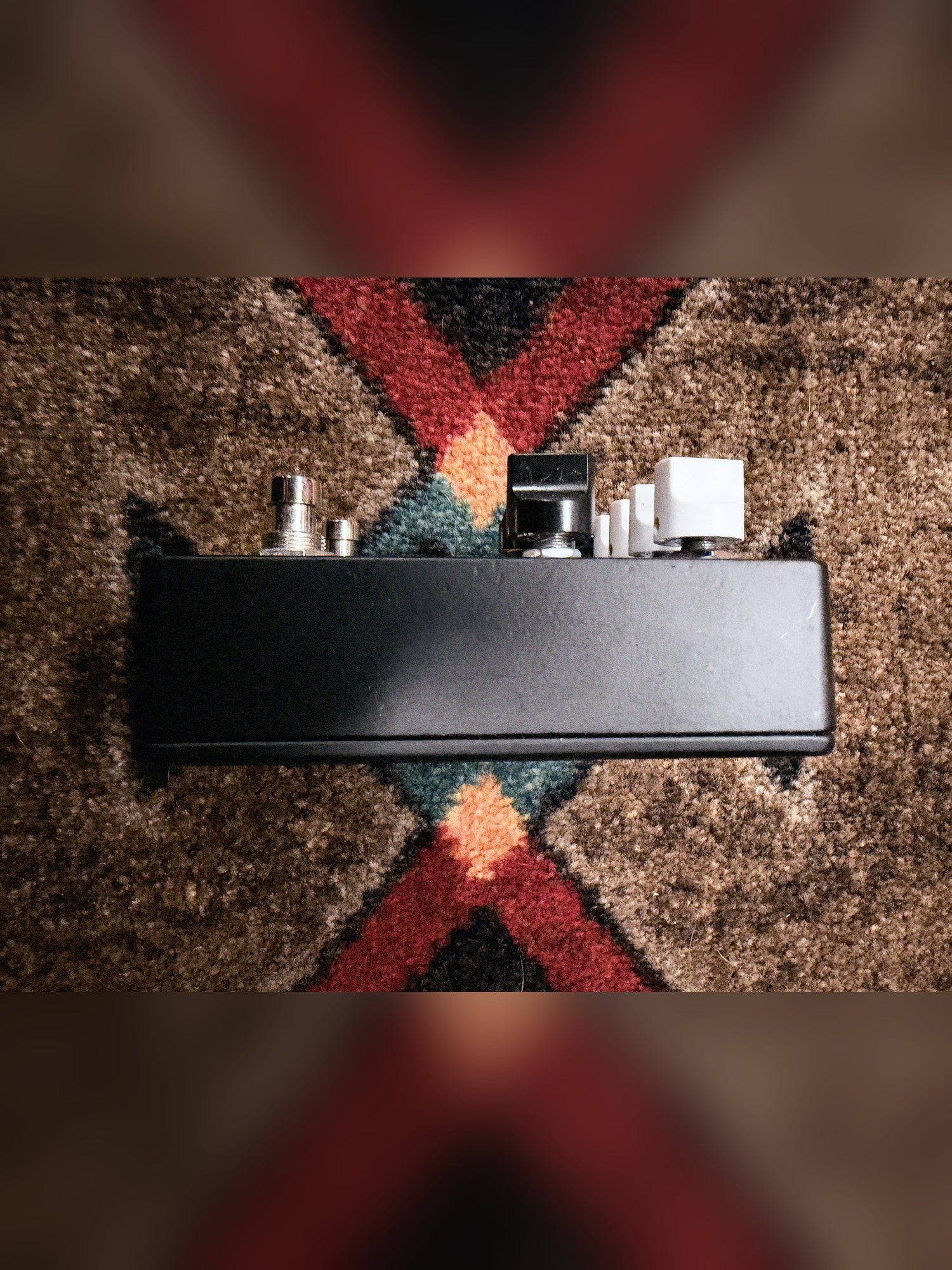 Fuzzrocious Cat Tail with 2nd Distortion Mod, black: right side of the enclosure, with a few small marks near the knob end