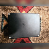 Fuzzrocious Cat Tail with 2nd Distortion Mod, black: bottom plate with four screws and a few scuffs