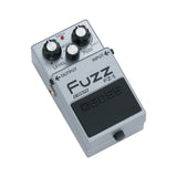 Boss FZ-5 Fuzz angled three-quarter view showing the input and output jacks and the footswitch