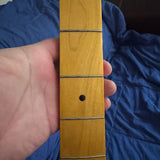 1990s Fender 51 Precision Bass - fretboard lower frets close-up - Pauls Guitar Hideout