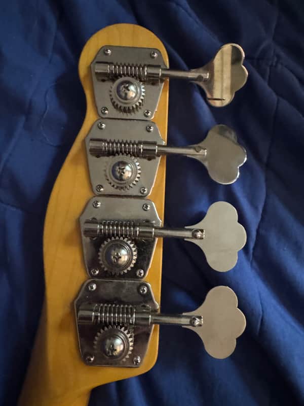 1990s Fender 51 Precision Bass - headstock back tuners close-up - Pauls Guitar Hideout