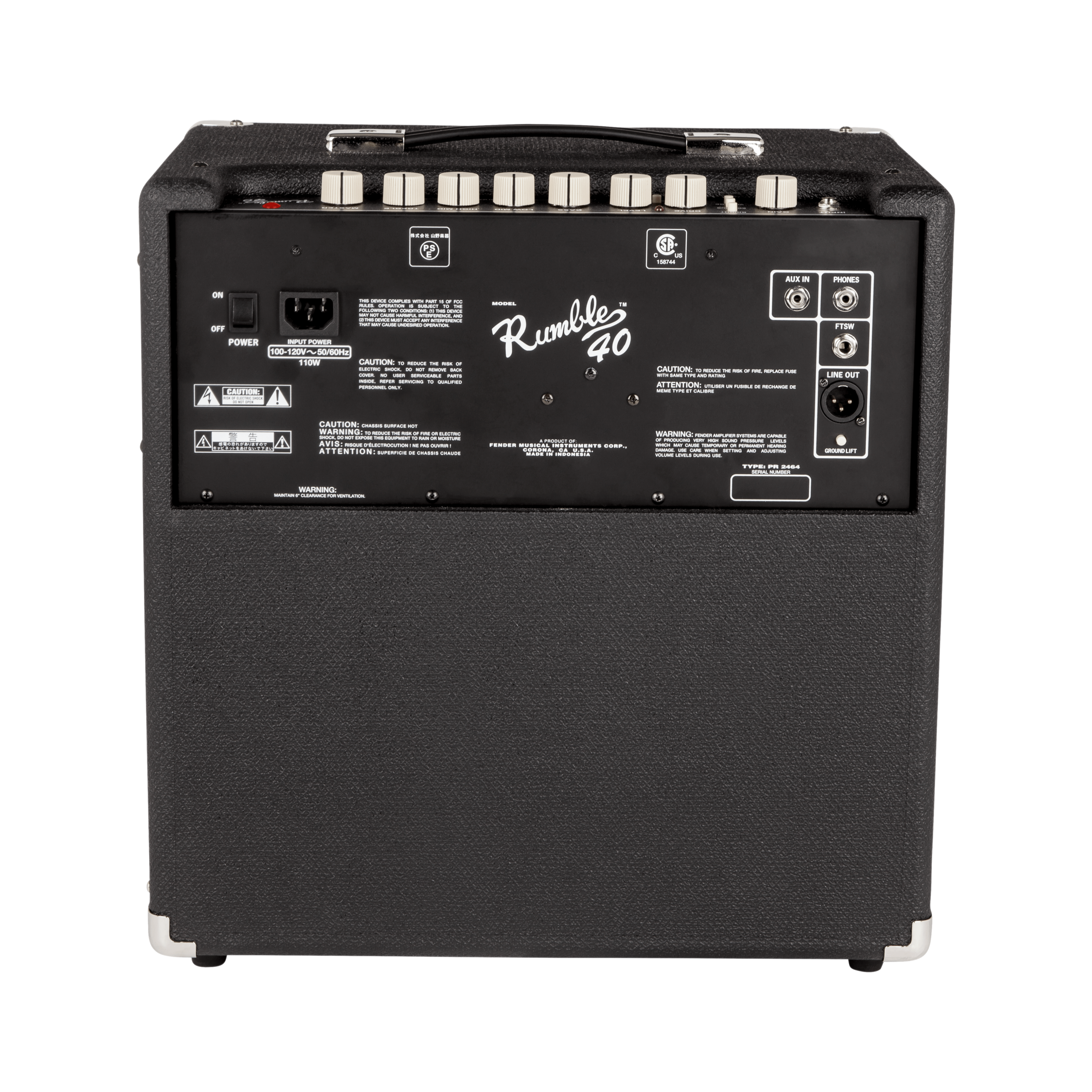 Fender Rumble 40 - 40-Watt Bass Amplifier - back