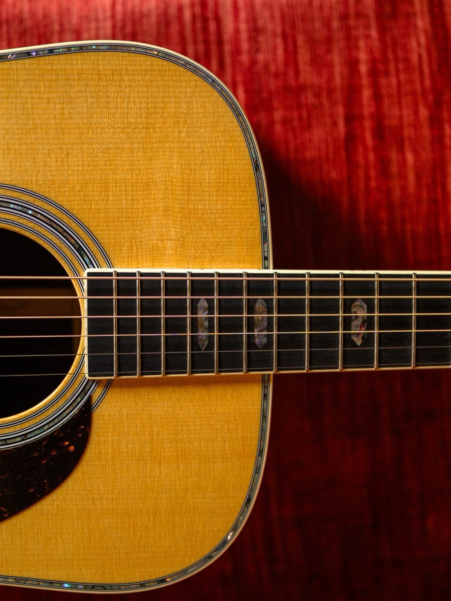 Martin D-41 acoustic detail — portrait crop for mobile. Authorized Martin dealer.