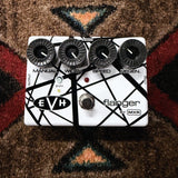 MXR EVH117 Flanger, white with black stripes: top with the Manual, Width, Speed and Regen knobs, the EVH button and the footswitch