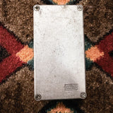 MXR Fullbore Metal, silver: bottom plate with the embossed MXR logo, four screws and scratches