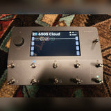 Neural DSP Quad Cortex, gray: powered on with a preset showing on the touchscreen