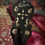1974 Gibson Mastertone RB250 - headstock front with Gibson logo - Pauls Guitar Hideout