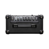 Roland CUBE-10GX top control panel with the amp type button, gain, volume, three-band EQ, effect knob and power switch