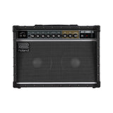 Roland JC-40 Jazz Chorus 2x10 combo amp, front view with the control panel and Roland logo grille
