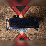 RYRA The Klone, dark blue sparkle: left end of the enclosure with the Gain knob above it